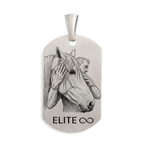 Bijoux équestre en Argent 925 massif personnalisable d'une gravure devant et au verso.