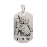 Bijoux équestre en Argent 925 massif personnalisable d'une gravure devant et au verso.