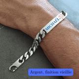 Bracelet ballont foot homme en argent massif et fabriquée en atelier français