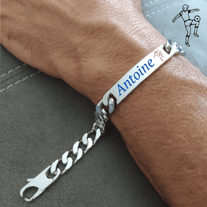 Bracelet foot France pour une gourmette identité unique en argent massif