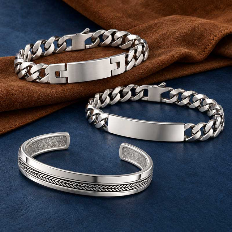 Bracelets Homme en Argent Massif (18 à 27 cm)