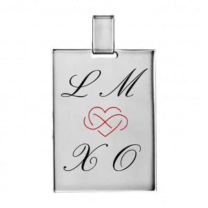 Cadeau Homme, pendentif personnalisé coeur, infini en Argent massif