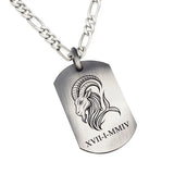 Capricorne, signe astrologique en Argent massif, grand modèle pour homme.