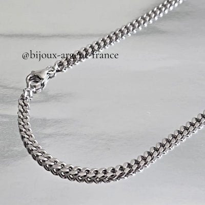 Chaîne Homme Argent Massif Rhodié Gourmette 4 mm (20-32g) 45-70cm