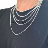 Chaîne Homme | Argent massif rhodié | gourmette 4 mm | 45 à 70 cm
