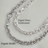 Chaîne Homme Argent, grosse maille de 5.2 mm réalisable dans toutes les longueurs, en Argent massif et Argent rhodié.