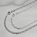 Chaîne homme en Argent, maille d'ancre marine plate 3 mm de large pour pendentif.