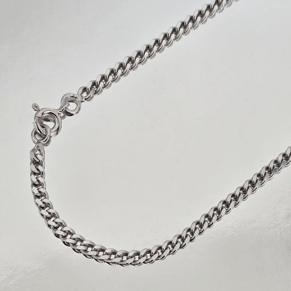 Chaîne maille gourmette 2 mm Homme en Argent massif avec traitement rhodié