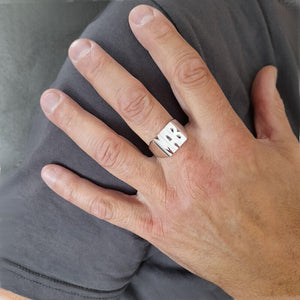 Bague Homme Argent Luxe ▷ Chevalière Argent Massif Homme 52 Au 80