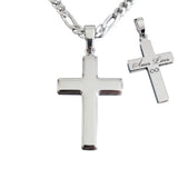 Croix Homme en Argent massif, pendentif gravé au verso de votre message pour un bijou unique.