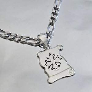 Croix de Toulouse sur un pendentif en Argent massif (symbole Occitan pour Homme, fabriqué en France)