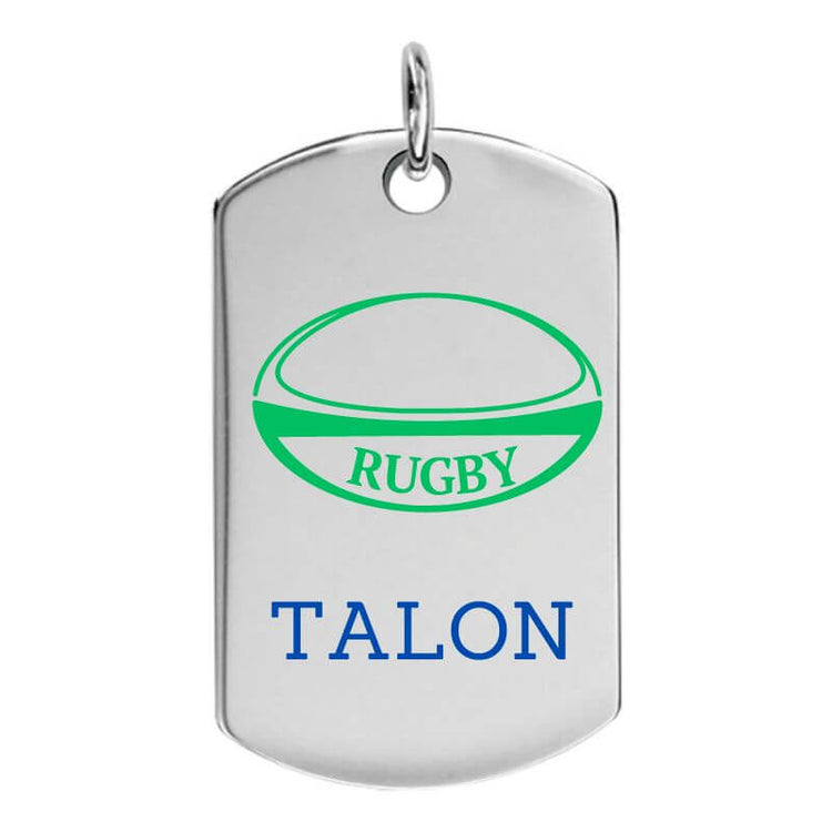 Pendentif ballon de rugby france en argent