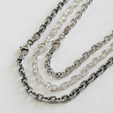 Grosse chaîne homme Argent massif, maille forçat 5.2 mm en Argent 925 massif blanc, vieilli ou rhodié, au choix.