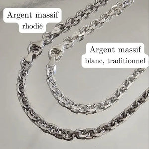 Maille forçat diamantée limée Hommes en Argent massif, aux finitions soignées.