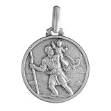 Médaille Saint Christophe en argent vieilli à graver