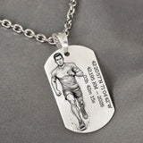 Médaille gravée athlétisme, coureur homme en Argent 925 massif.
