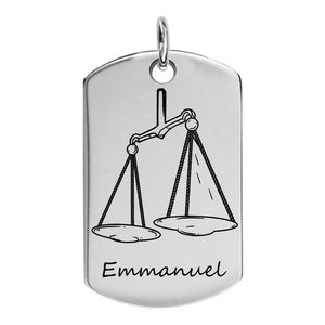 Pendentif à graver pour homme en argent massif