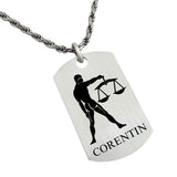 Pendentif argent homme, zodiaque Balance de belle envergure offrant une finition satinée.