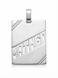 Pendentif Homme argent massif, prénom découpé, plaque modèle médium ou grand modèle au choix.