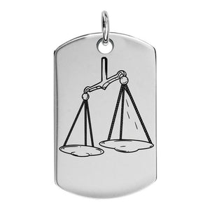 Pendentif de la balance en argent avec le symbole de la justice gravable