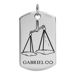 Pendentif balance avec le symbole de la justice pour homme en argent massif