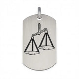 Pendentif Balance personnalisable face et / ou au verso, en argent massif.