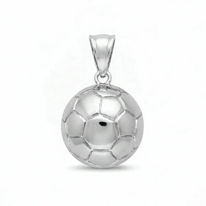 Pendentif Ballon de Foot - Argent Massif Rhodié 11 mm - Création Exclusive