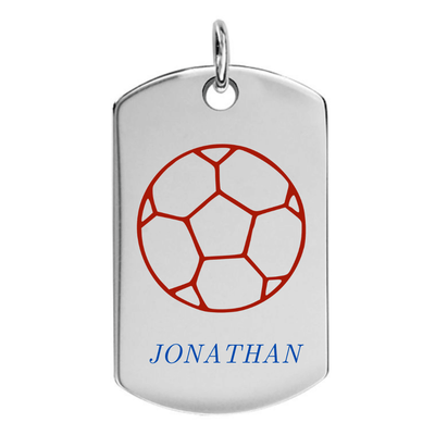 Pendentif ballon de Foot personnalisé, Argent massif, grand modèle