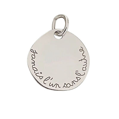 Pendentif Homme Argent Rhodié Jamais l'un sans l'autre - Personnalisable