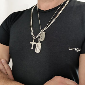 Chaîne 60 Cm Hypoallergénique Collier Homme Croix En Argent