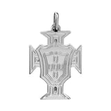 Pendentif Croix du Portugal Argent Rhodié - Personnalisable, dimension au choix