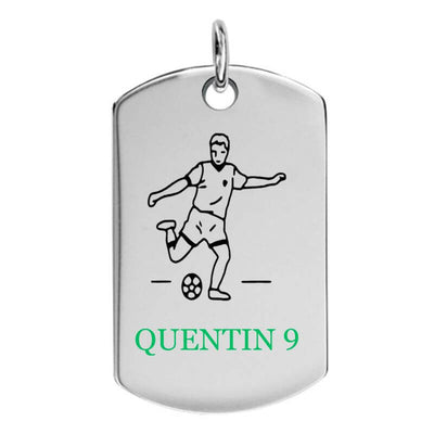 Pendentif Footballeur personnalisé, Argent massif, grand modèle