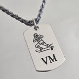 Pendentif homme rugbyman en argent massif.