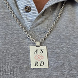 Pendentif Homme en Argent, coeur et infini personnalisable de vos initiales.