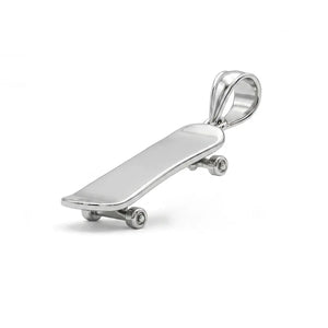 Pendentif Homme Argent rhodié, skateboard personnalisable
