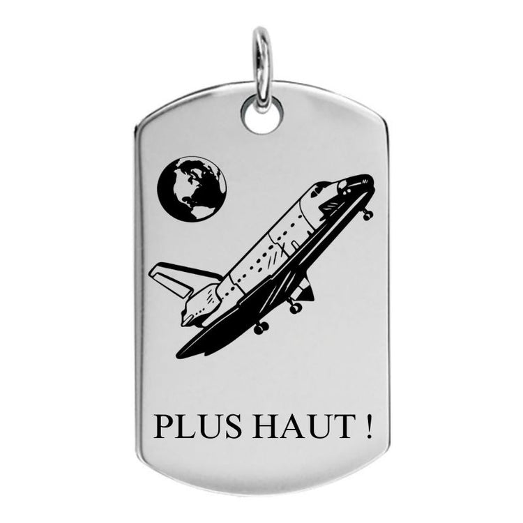 Pendentif Personnalisable pour hommes en Argent massif, navette Colombia, bijou à personnalisé face et verso.