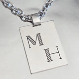Pendentif Homme Argent Massif Personnalisé (Initiales) - Médium & Grand modèle