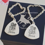 Porte-clés argent massif protecteur, personnalisé Finition au choix, argent satiné ou vieilli.