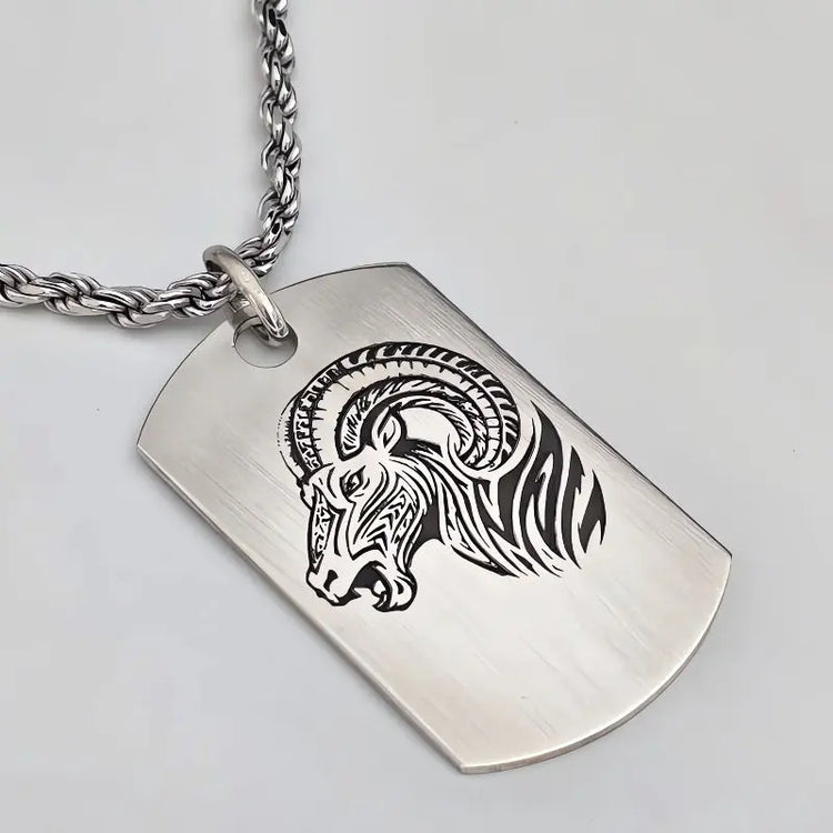 Pendentif homme argent​
Signe du zodiaque Bélier (Argent massif personnalisable face et verso)