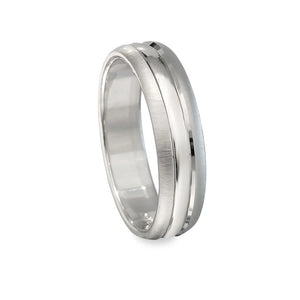 Alliance homme argent massif T. 60 à 82 – finition brossée 6 mm