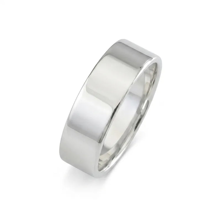 Alliance Homme en argent massif lisse, large de 8 mm