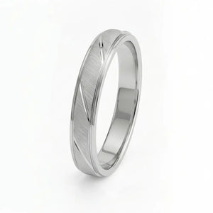Alliance Homme en Argent massif rhodié, bague de mariage personnalisable.