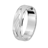 Bague, alliance de mariage homme en Argent 925 rhodié et personnalisable d'une gravure intérieure.
