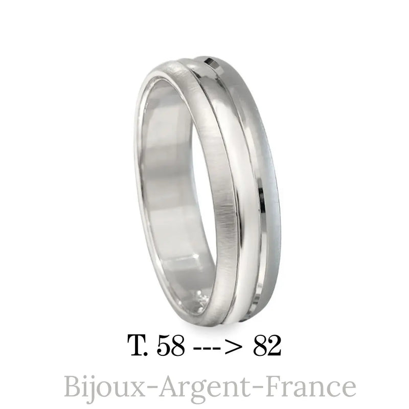Bague de promesse en Argent rhodié, alliance grande taille, disponible du 58 au 82