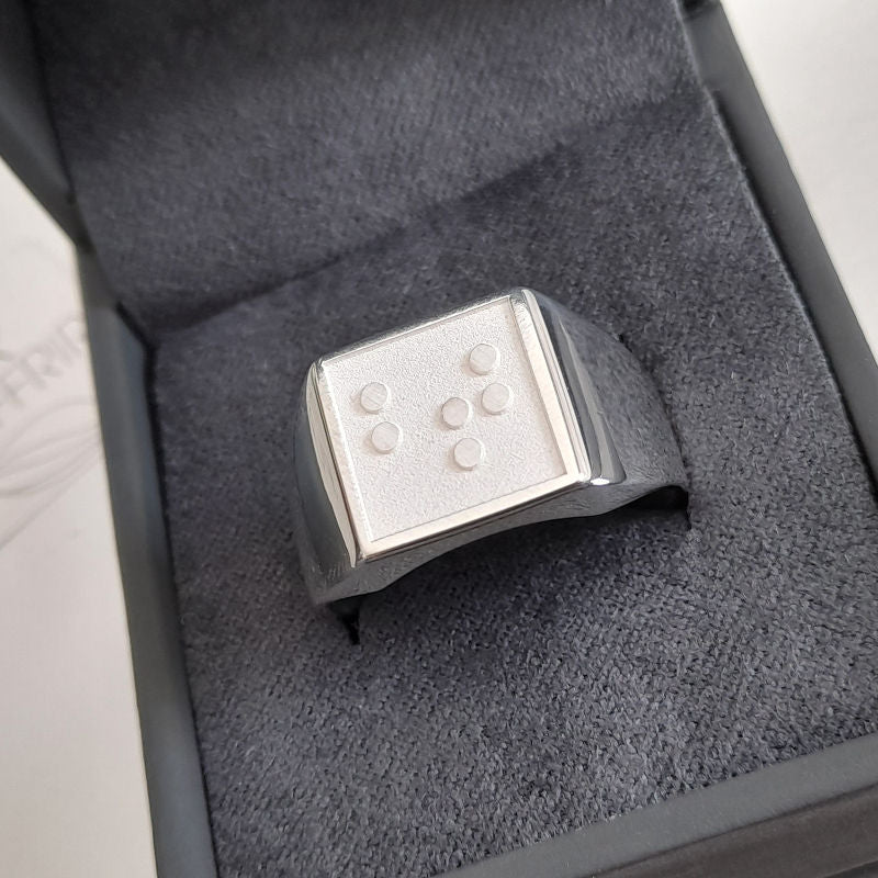 Bague en braille - Argent Massif toutes tailles et personnalisable
