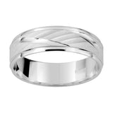 Bague de mariage Homme en Argent rhodié option gravure dans l'anneau.