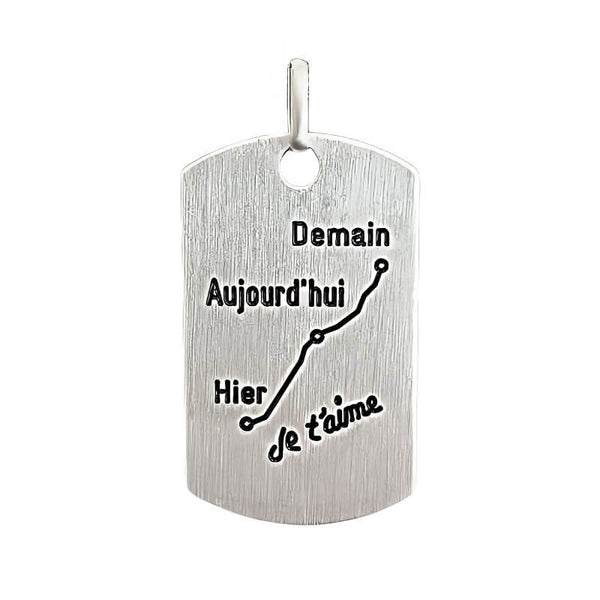 bijoux couple en argent massif, courbe d'amour émaillée noir
