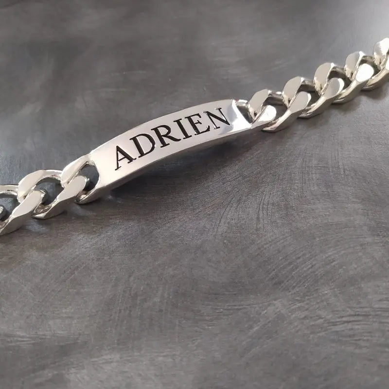 Bracelet gourmette homme 14 mm en argent massif – bijou réalisable dans toutes les longueurs, jusque 30 cm et plus.