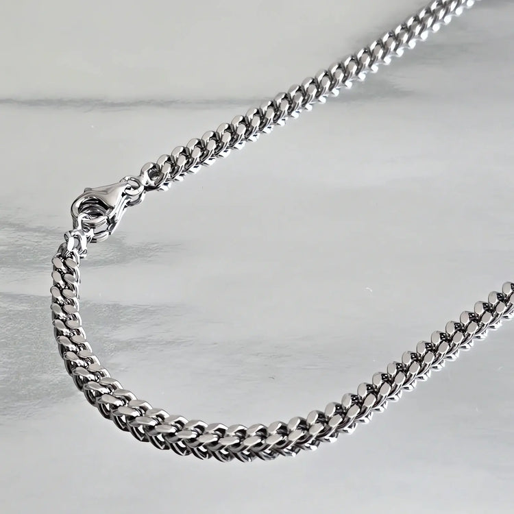 Chaîne Homme Argent - Maille Gourmette 4mm - 45 à 70cm (Poids 20 à 32g)