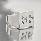 Chevalière Homme T. 52 à 80 Argent massif - Plateau 15×15 mm - Initiales découpées